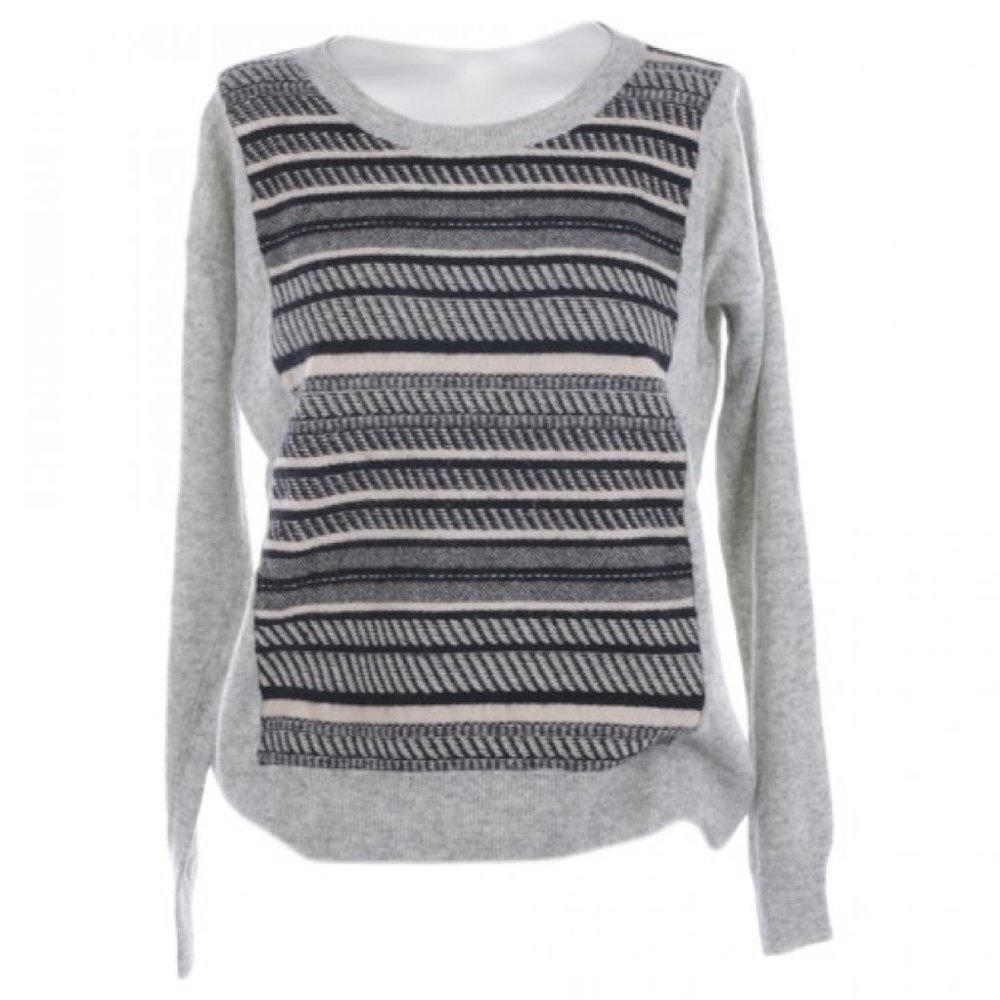 J. Crew Textured Stripe Sweater Grey Size S